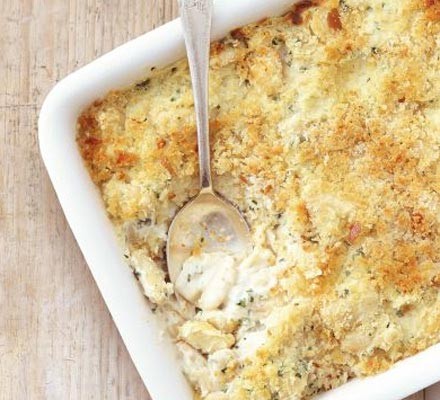 Creamy butter beans with crispy crumbs recipe 