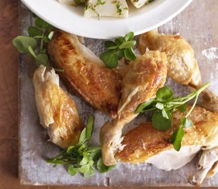 Herby dressed turnips & roast chicken recipe