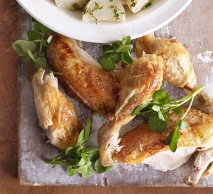 Herby dressed turnips & roast chicken recipe 