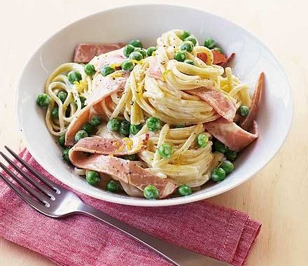 Lemon linguine with ham recipe