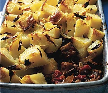 Curried aubergine & potato pie recipe