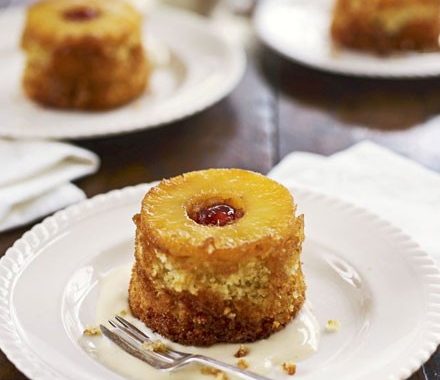 Individual coconut & pineapple upside-down cakes recipe