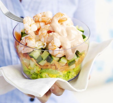 Prawn layered salad recipe 