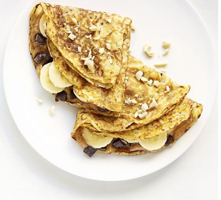 Choc chip, peanut butter & banana pancake filling recipe 