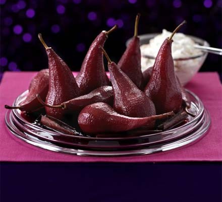 Pears in port with meringue cream recipe 