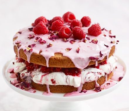 Rosewater & raspberry sponge cake recipe
