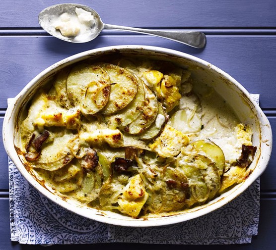 Smoked haddock & bacon gratin recipe 