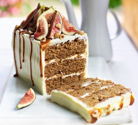 Spiced fig, coffee & hazelnut cake recipe 
