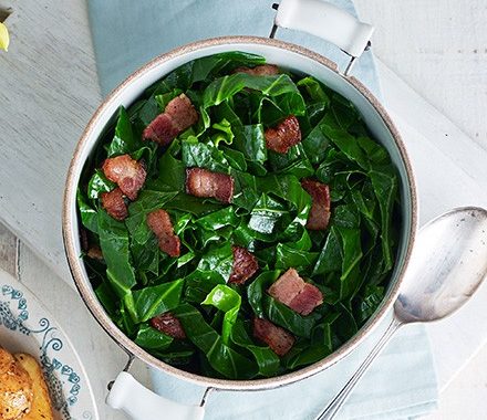 Spring greens with bacon recipe
