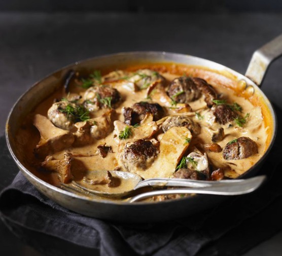 Venison meatball & wild mushroom stroganoff recipe 