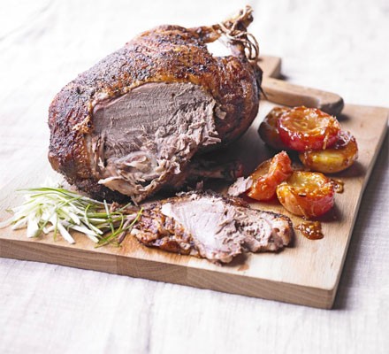 Crispy Chinese duck with peaches recipe 