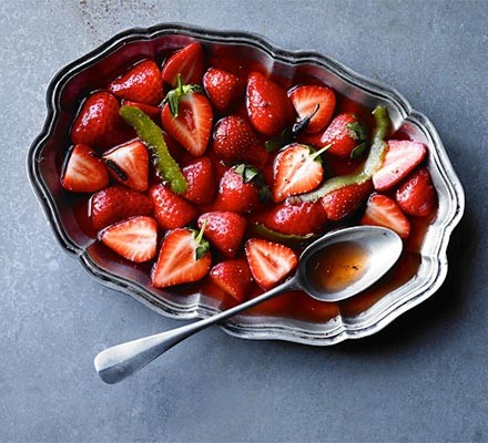 Strawberries with lime & long pepper syrup recipe 