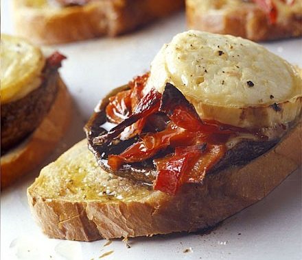 Stuffed mushroom bruschettas recipe