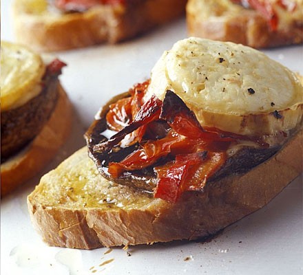 Stuffed mushroom bruschettas recipe 