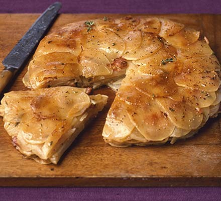 Sliced turnip & bacon bake recipe 