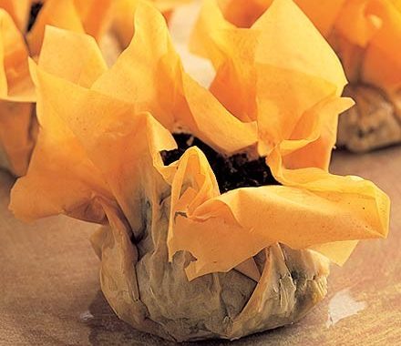 Cheesy spinach parcels recipe