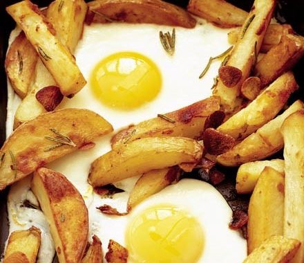Oven egg & chips recipe